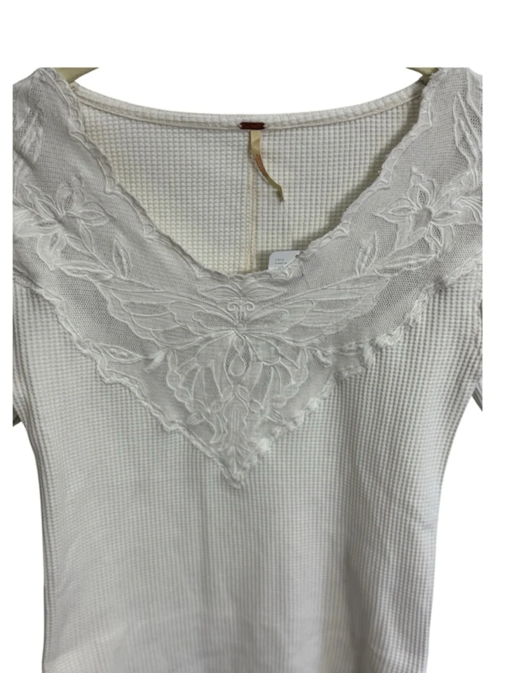Free People Butterfly‎ Lace Trim Top, Size SMALL